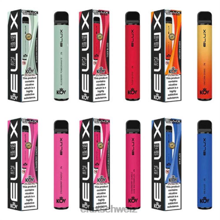 Heidelbeere, Kirsche, Cranberry - ELUX vape Schweiz DNXHT107 Elux Bar Einweg-Vaporizer der Legacy-Serie