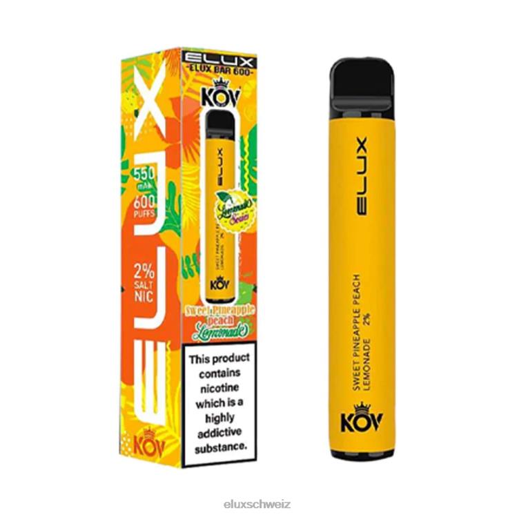 Ananas-Pfirsich-Limonade süß - ELUX vape amazon DNXHT78 Elux Bar Einweg-Vaporizer der Limonadenserie