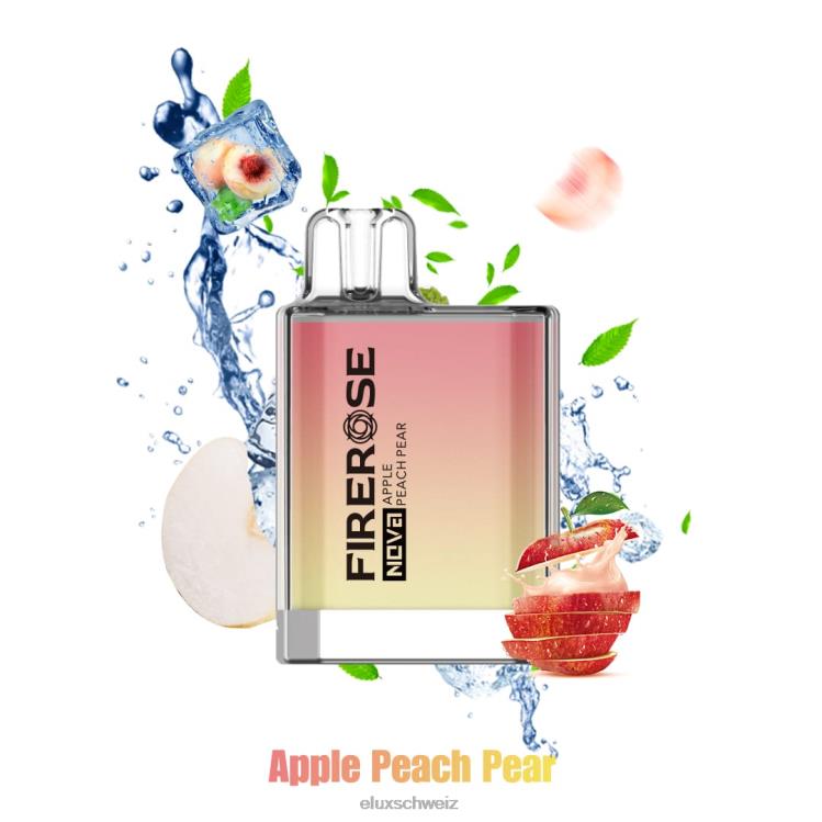 Apfel, Pfirsich, Birne - ELUX Schweiz DNXHT20 Elux Firerose Nova 600 Züge Einweg-Vaporizer