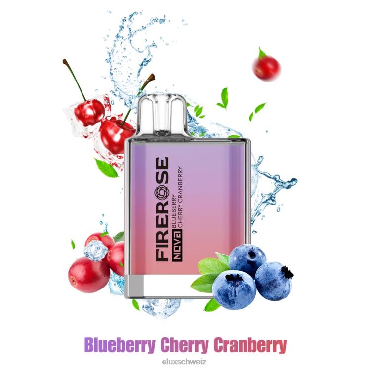 Heidelbeere, Kirsche, Cranberry - ELUX vape liquid DNXHT21 Elux Firerose Nova 600 Züge Einweg-Vaporizer